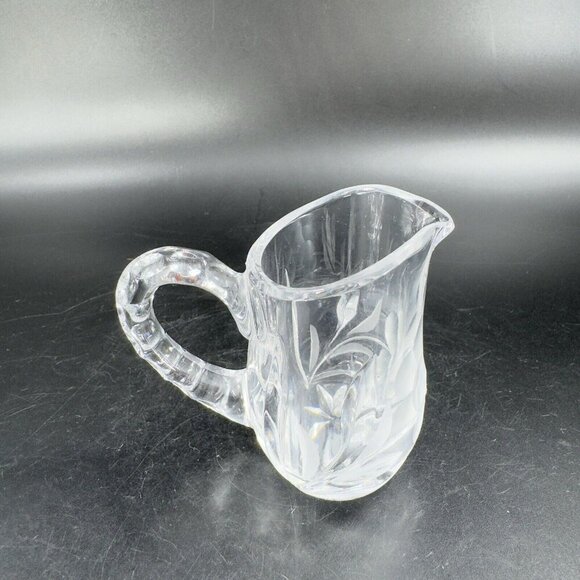 Vintage Clear Crystal Glass Miniature Small Pitcher Carafe Old Whimsical Decor - Picture 14 of 14